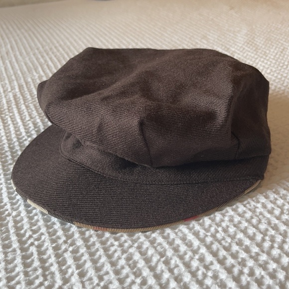 Burberry Newboy Hat brown with novacheck trim - Picture 3 of 9